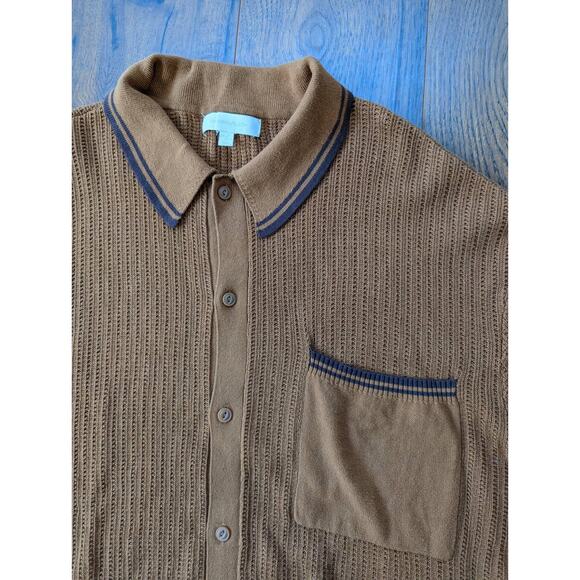 STANDARD CLOTH Refine Button-up Polo Sweater XXL - Picture 4 of 14